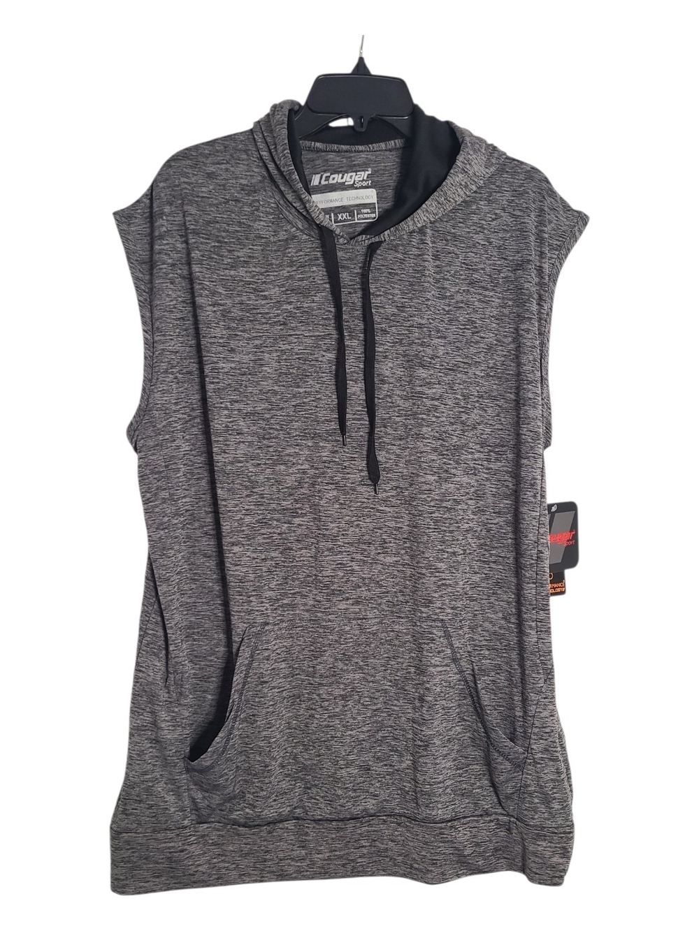 ​NWT Cougar Sport Dryformance Sleeveless Hoodie Men's XXL Marled Gray Athletic